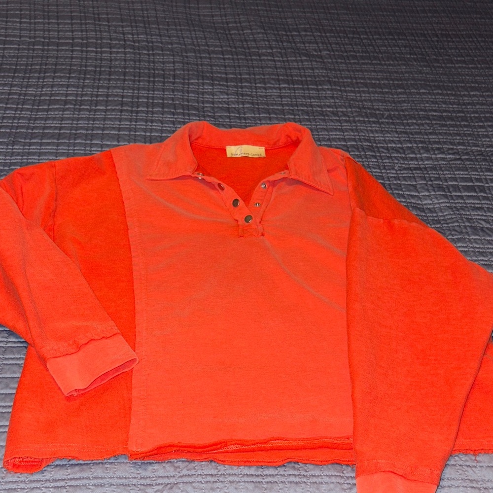 Vibrant Orange Long Sleeve Women's Top